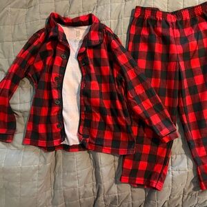 Toddler Red Buffalo Plaid Flannel Pajamas